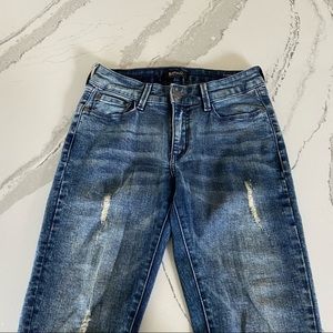 Buffalo Mid-Rise Skinny Jeans Light Distress